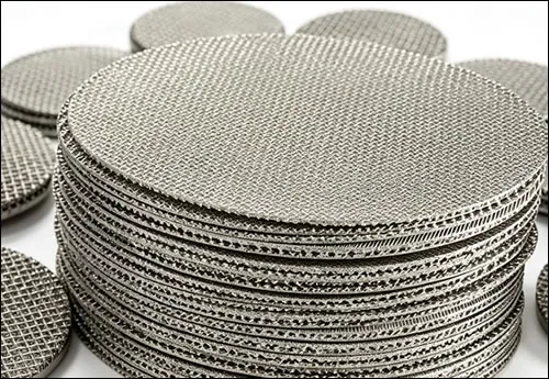 Five layer sintered mesh filter disc 1 micron