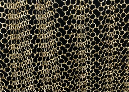 Metallic Chain Mail Mesh Fabric, Gold Mesh Sheet, Silver Aluminum