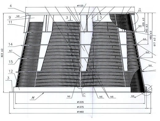 Wedge wire centrifugal filter panels for coal mining